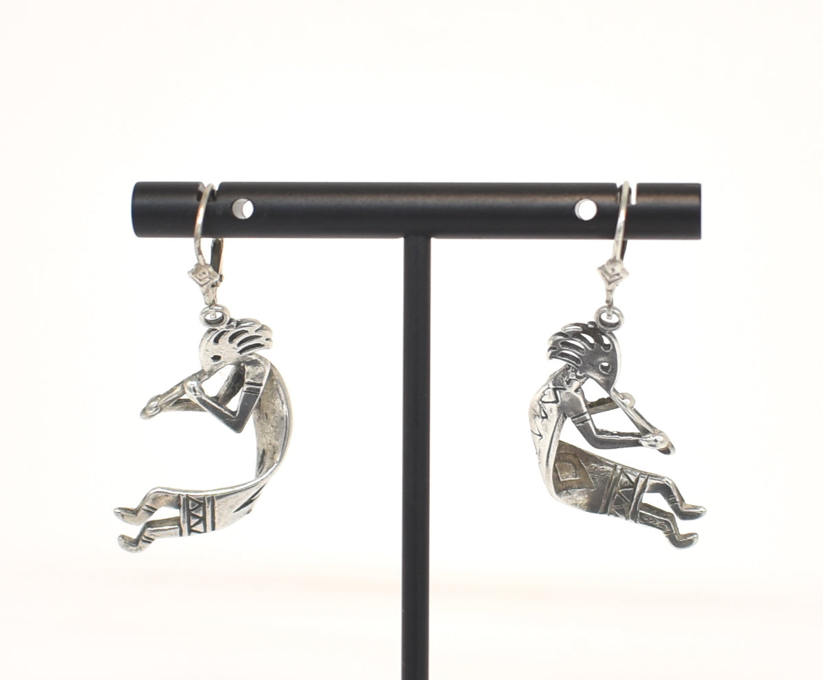 Sterling Silver Southwestern Native American Kokopelli high quality Earrings Lapis Lazuli