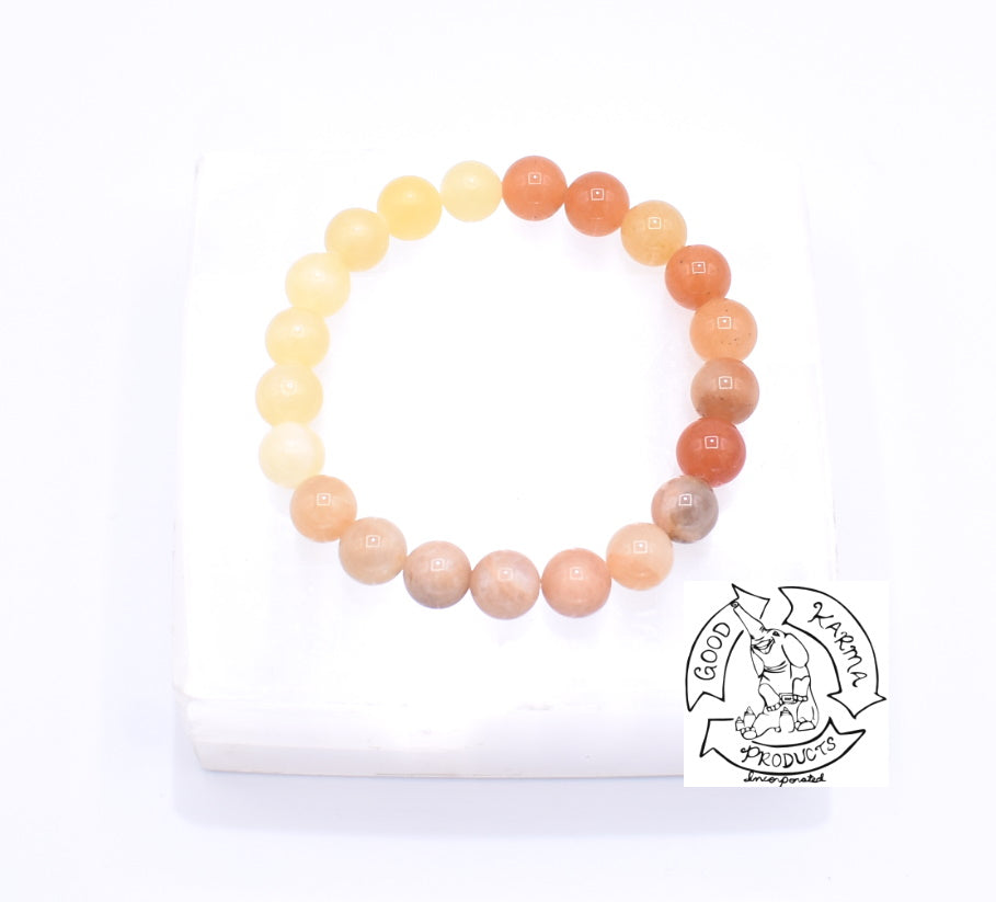 Luxury AAA+ Peach Moonstone Bracelet | Healing Energy | Reiki Infused Mala Beads| Inner growth and strength buy | Happiness | Good fortune