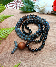 Load image into Gallery viewer, &quot;Guarding Warrior&quot; - Smoky Quartz, Golden Obsidian, Labradorite Handmade 108 Natural Stone Japa Mala
