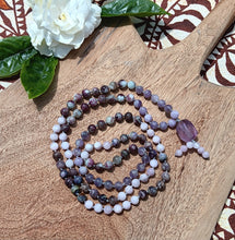 Load image into Gallery viewer, &quot;Healing Serenity&quot; - Amethyst, Plum Tourmaline, Charoite, Kunzite Handmade 108 Stone Mala
