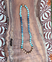 Load image into Gallery viewer, “Hawaiian Island Necklace&quot; - Blue Aventurine, Amazonite and Hawaiian Mango Wood.
