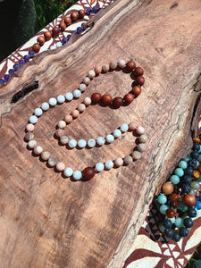 “Hawaiian Island Necklace” - Hawaiian Koa, Moonstone, and Peach Moonstone.