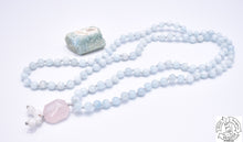 Load image into Gallery viewer, 108 Stone Handmade Mala made with Aquamarine.
