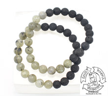 Load image into Gallery viewer, Green Labradorite and Lava Stone Bracelet
