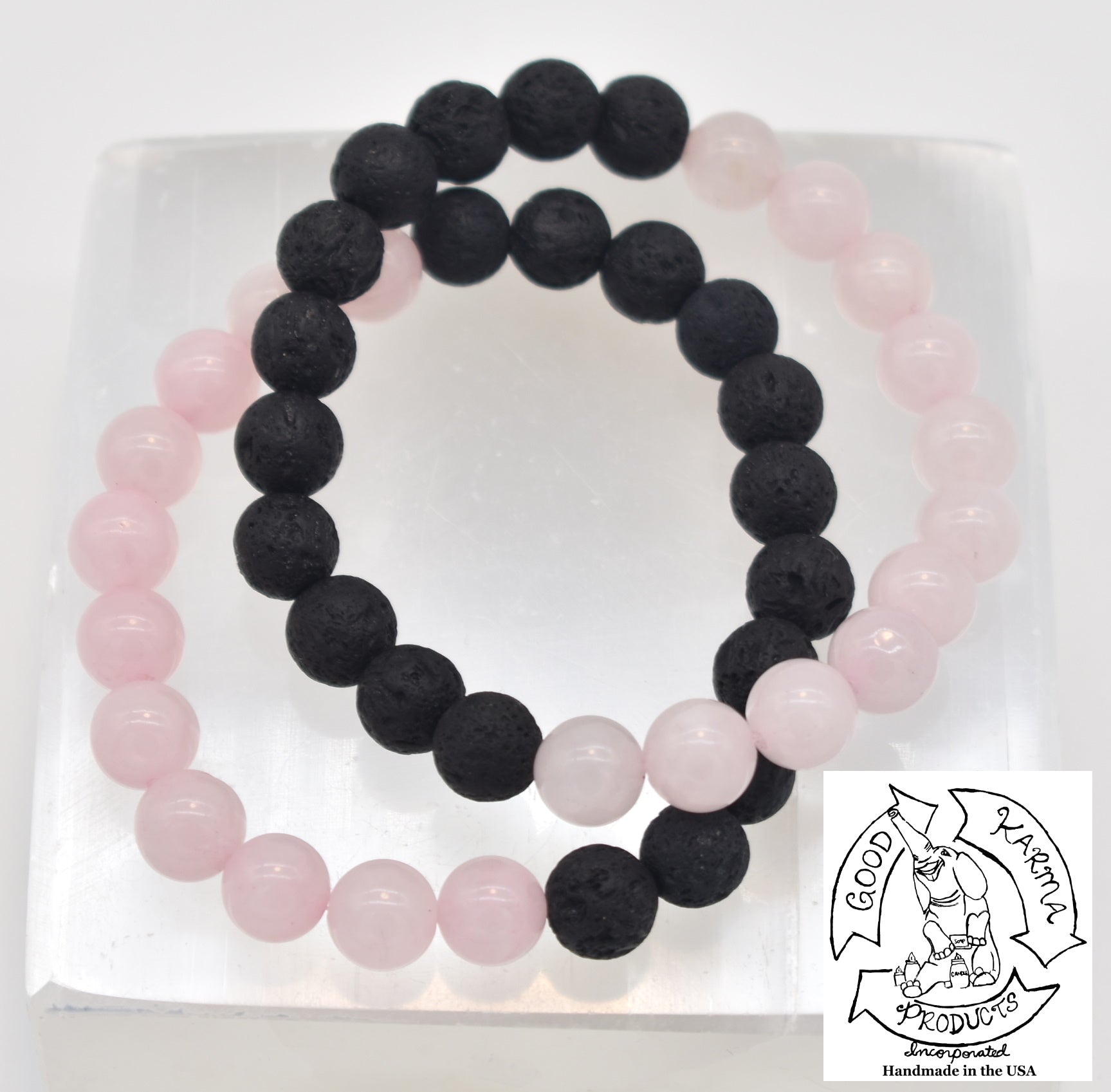 Rose quartz and lava sale stone bracelet